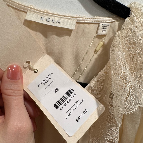 NWT Doen Alessandra ivory silk maxi dress - Picture 6 of 10